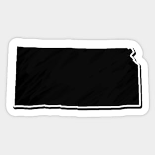 Black Kansas Outline Sticker